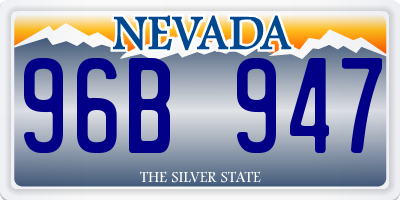 NV license plate 96B947