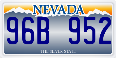 NV license plate 96B952