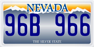 NV license plate 96B966