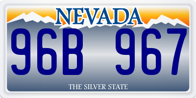 NV license plate 96B967
