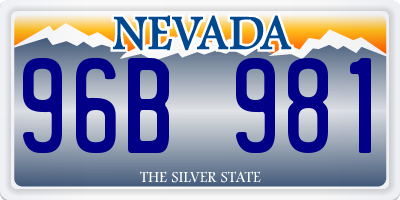 NV license plate 96B981