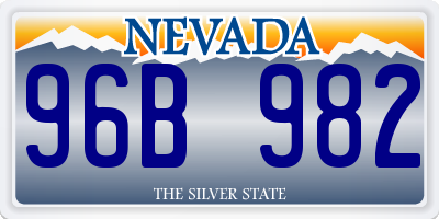 NV license plate 96B982