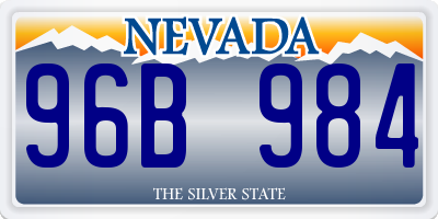 NV license plate 96B984