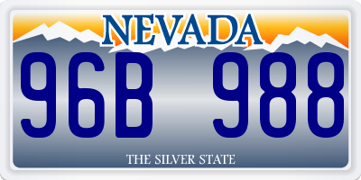 NV license plate 96B988