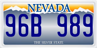 NV license plate 96B989