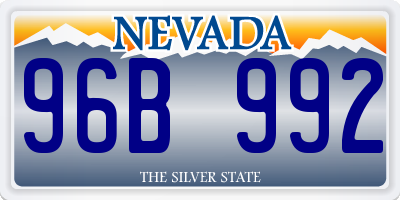 NV license plate 96B992