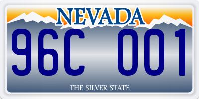 NV license plate 96C001