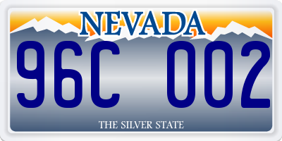 NV license plate 96C002