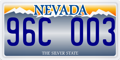 NV license plate 96C003
