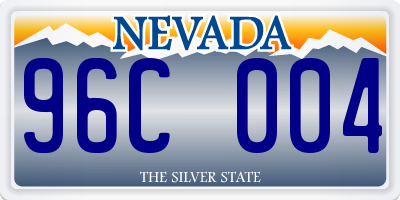 NV license plate 96C004