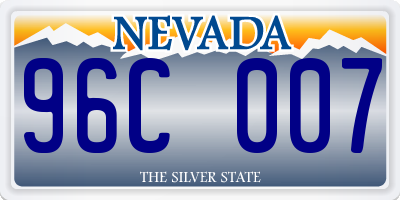 NV license plate 96C007