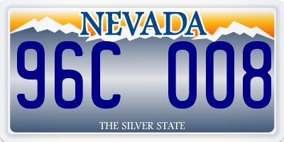 NV license plate 96C008