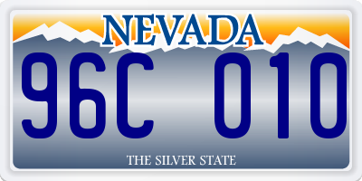NV license plate 96C010