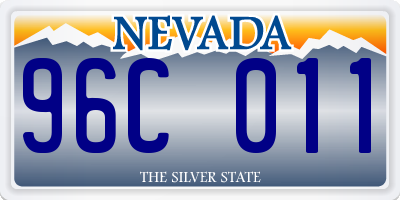 NV license plate 96C011