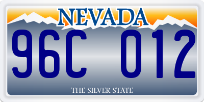 NV license plate 96C012