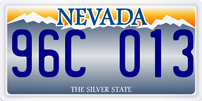 NV license plate 96C013
