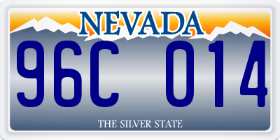 NV license plate 96C014