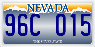 NV license plate 96C015
