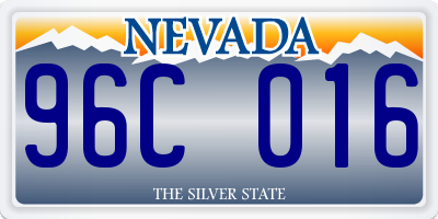 NV license plate 96C016
