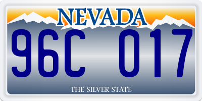 NV license plate 96C017