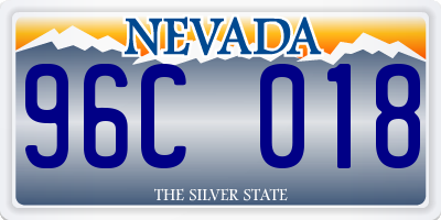NV license plate 96C018