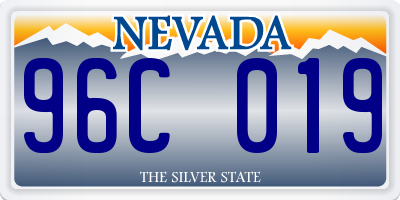 NV license plate 96C019