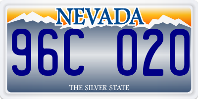 NV license plate 96C020