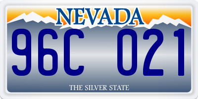 NV license plate 96C021