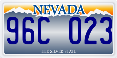 NV license plate 96C023