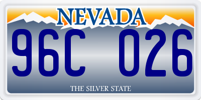 NV license plate 96C026