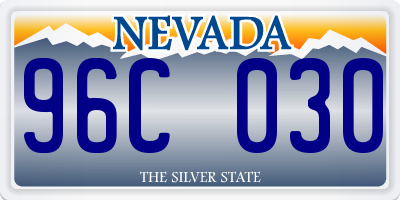 NV license plate 96C030