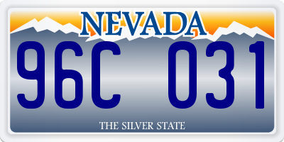 NV license plate 96C031