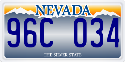NV license plate 96C034