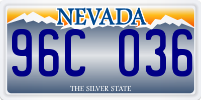 NV license plate 96C036