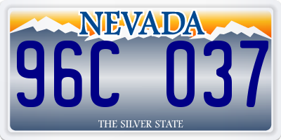 NV license plate 96C037
