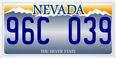 NV license plate 96C039