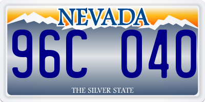 NV license plate 96C040