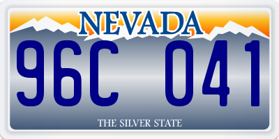 NV license plate 96C041