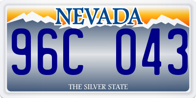 NV license plate 96C043