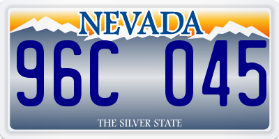 NV license plate 96C045