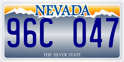 NV license plate 96C047