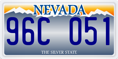 NV license plate 96C051