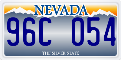 NV license plate 96C054