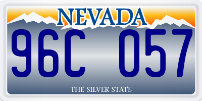 NV license plate 96C057