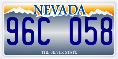 NV license plate 96C058
