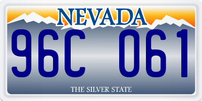 NV license plate 96C061