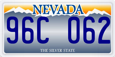 NV license plate 96C062