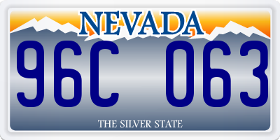 NV license plate 96C063
