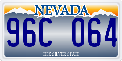 NV license plate 96C064