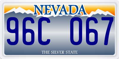 NV license plate 96C067